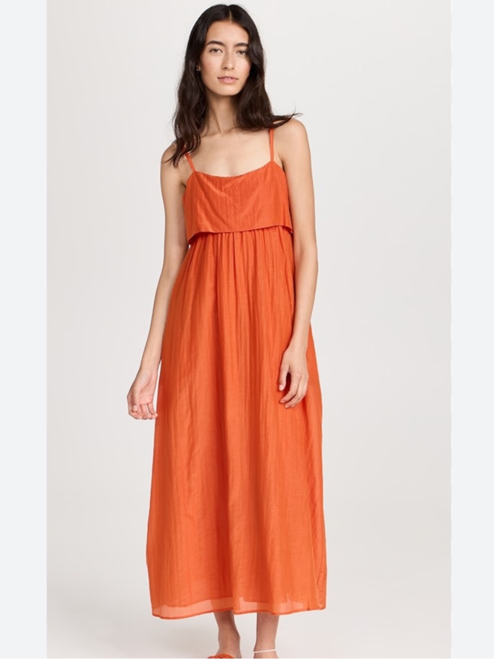 Xirena Skyla Layered Midi-Dress Papaya S